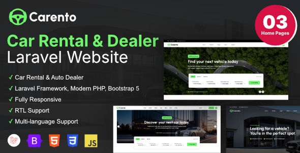 Carento - Car Rental Booking Laravel System - V 1.1.4