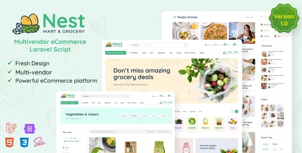 Nest - Multivendor Organic & Grocery Laravel eCommerce v1.25.7