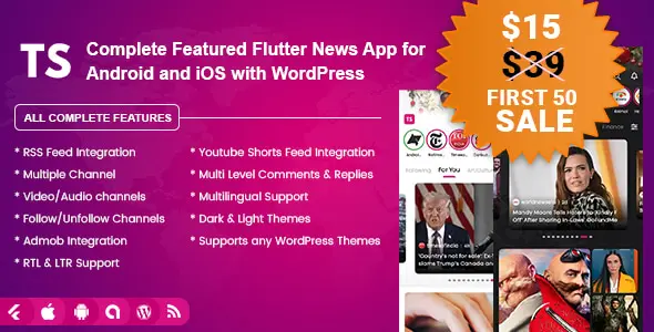 Top Stories - Flutter | WordPress News App with RSS Feed