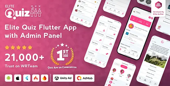 Elite Quiz - Trivia Quiz | Quiz Game - Flutter Full App + Admin Panel