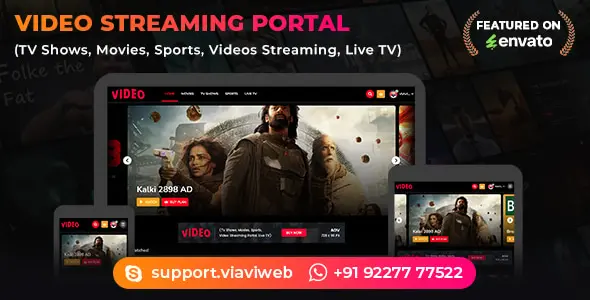 Video Streaming Portal (TV Shows, Movies, Sports, Videos Streaming, Live TV)