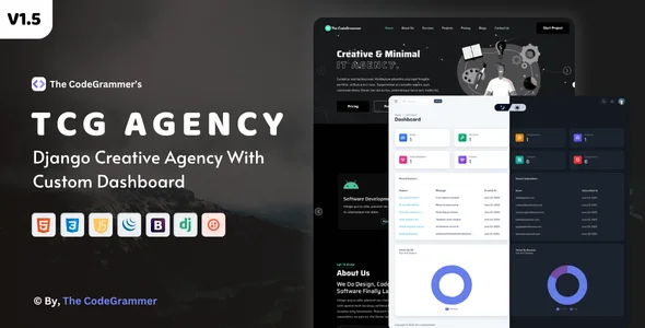 TCG AGENCY - Python Django Creative Digital Agency Script With Custom Dashboard