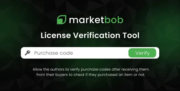 License Verification Tool For Marketbob