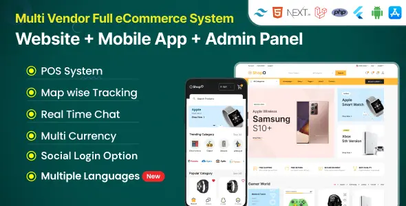 Shopo eCommerce - Multivendor eCommerce Flutter App with Admin Panel, Website & PWA