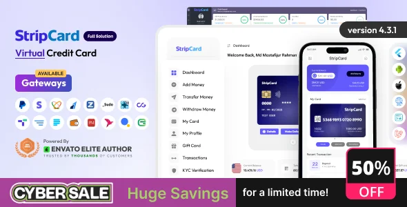 StripCard - Virtual Credit Card Full Solution