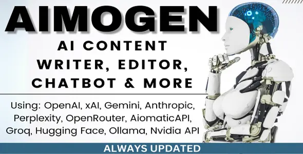 Aimogen Pro v2.7.3 - All-in-One AI Content Writer, Editor, ChatBot & Automation Toolkit