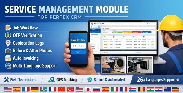 Service Management Module + Technician Mobile App for Perfex CRM v1.0