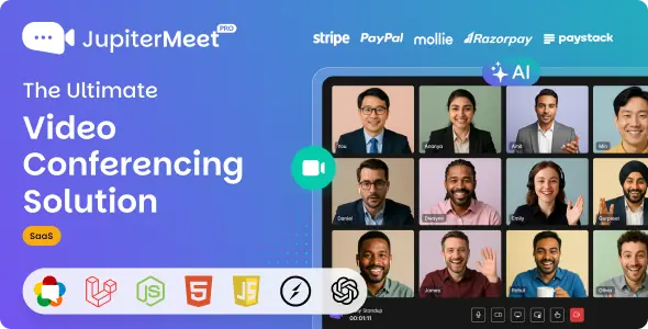 JupiterMeet Pro v2.1.7 - White Label Video Conference with AI & SaaS