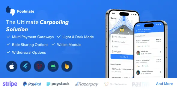 PoolMate v3.4 - BlaBlaCar Clone - Complete Carpooling Solution in Flutter
