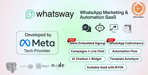 Whatsway v3.5 - WhatsApp Marketing & Automation SaaS Platform with Bots, Chats, Bulk Sender & AI