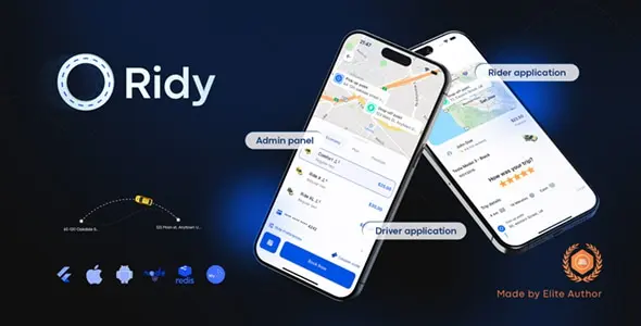Ridy Flutter v3.4.5 - Full Taxi solution