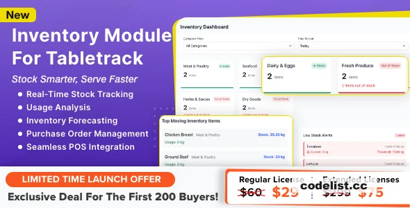 Inventory Module for Tabletrack