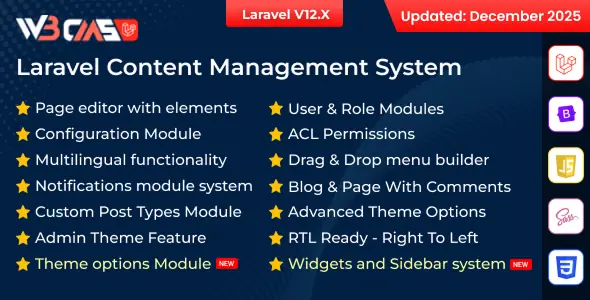 W3CMS-Laravel v2.7 - Content Management System
