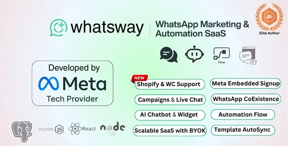 Whatsway v3.8.0 - WhatsApp Marketing & Automation SaaS Platform with Bots, Chats, Bulk Sender & AI
