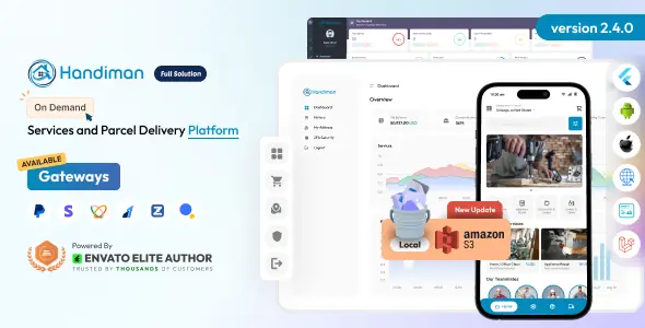Handiman v2.4.0 - On Demand Services and Parcel Delivery Platform