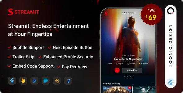 Streamit v2.1.0 - OTT Streaming Flutter App (Add-on) v2.0.0