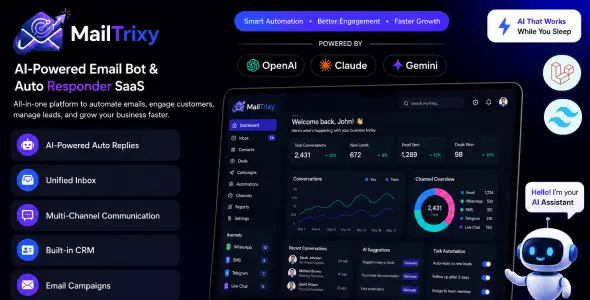 MailTrixy v1.1 - AI-Powered Email Bot & Auto Responder SaaS