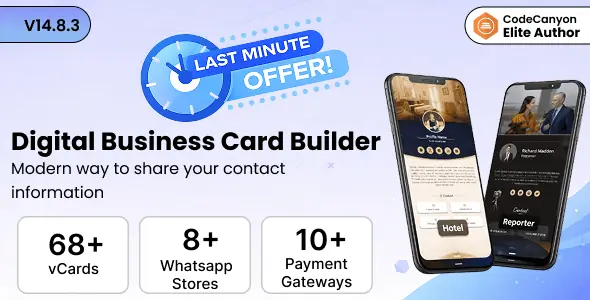 vCard SaaS v14.8.0 - Business Card Builder SaaS - Laravel VCard Saas - NFC Card