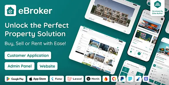 eBroker v1.2.7 - Real Estate Property Buy-Rent-Sell Flutter app with Laravel Admin Panel - nulled