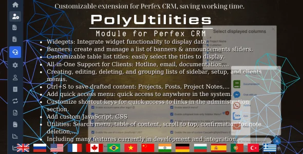 PolyUtilities for Perfex CRM v3.4.3 - Quick Access Menu, Custom JS, CSS, and More