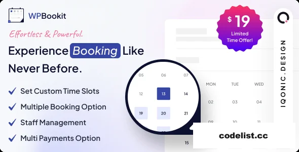 WPBookit Pro - Appointment Booking WordPress Plugin