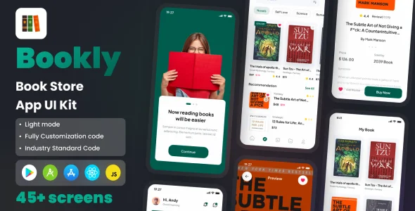 Bookly v1.0 - Book Store App React Native CLI Ui Kit