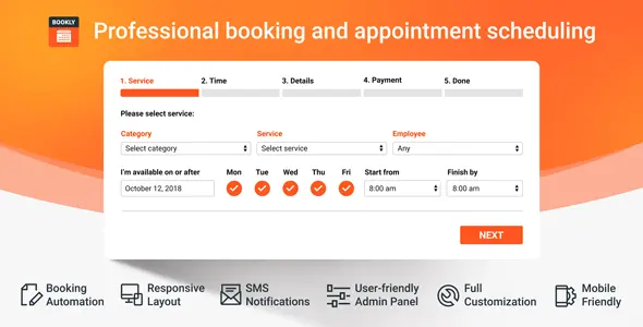Bookly PRO v9.2 – Appointment Booking and Scheduling Software System