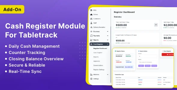 Cash Register Module for Tabletrack v1.0.15