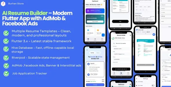 Smart Resume Creator & Job Application Tracker – Built with Flutter v1.0