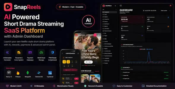 SnapReels v1.0.2 - Short Drama Streaming SaaS Platform