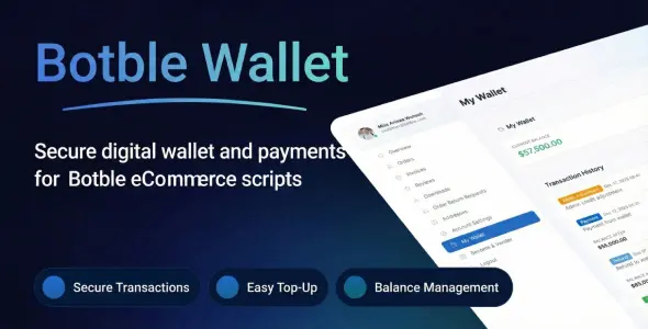 E-Wallet v1.0.1 - Payment Wallet System For Botble eCommerce scripts