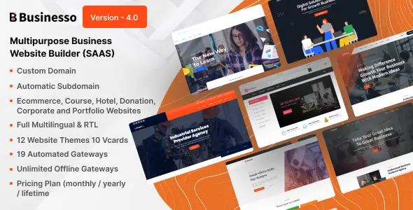 Businesso  - Business Website Builder SAAS (Multitenancy) - nulled
