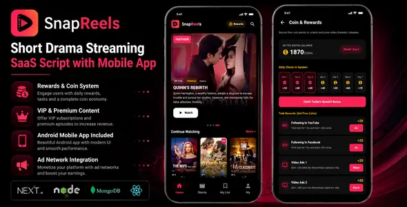 SnapReels v1.0.3 - Short Drama Streaming SaaS Platform
