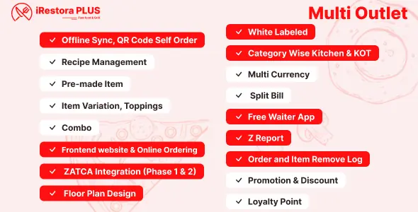 iRestora PLUS Multi Outlet v7.8 - Next Gen Restaurant POS - nulled