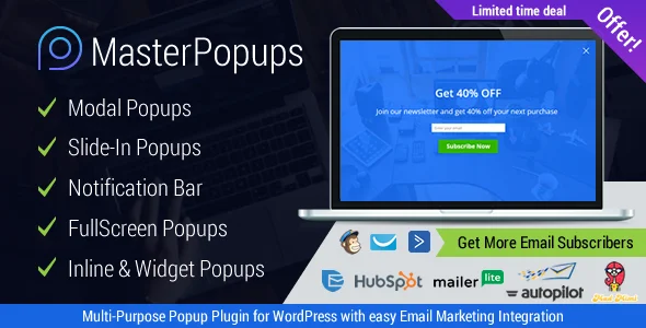 Popup Plugin for WordPress & Popup Editor - Master Popups for Email Subscription