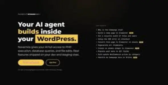 Novamira Pro v1.1.2 - Your AI agent builds inside your WordPress