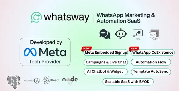 Whatsway v3.3 - WhatsApp Marketing & Automation SaaS Platform with Bots, Chats, Bulk Sender & AI