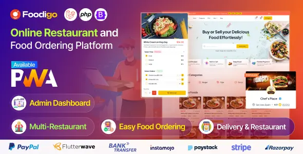 Foodigo v2.0.0 - Multi Restaurant and Online Food Ordering System Marketplace