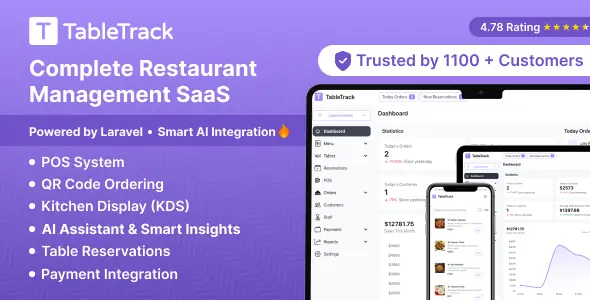 TableTrack v1.2.80 - The Complete SaaS Restaurant Management Solution - nulled