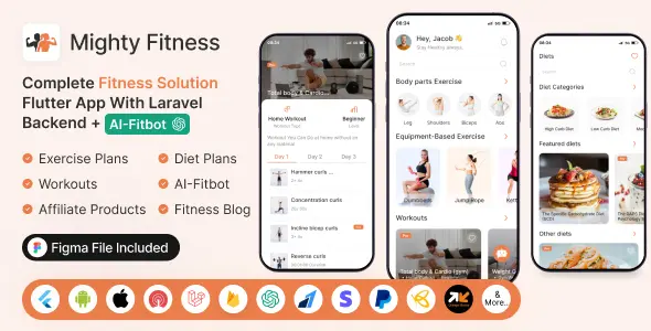MightyFitness v10.0 - Complete Fitness Solution Flutter App With Laravel Backend + ChatGPT (AIFitbot