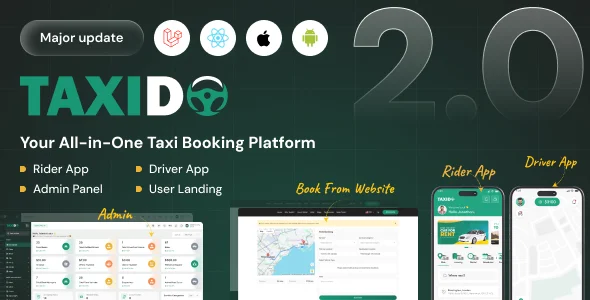 Taxido v2.0.2 - InDrive - Grab - Uber Clone