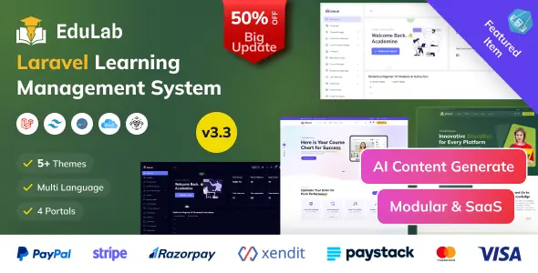 Edulab LMS v3.2 - Laravel Learning Management System with Tailwind CSS