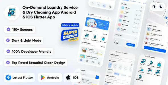 GoLaundry v1.7 - On-Demand Laundry Service & Dry Cleaning App | Uber for Laundry Android-iOS Flutter