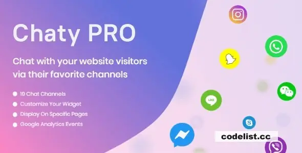 Chaty Pro – Floating Chat Widget, Contact Icons, Messages, Telegram, Email, SMS, Call Button