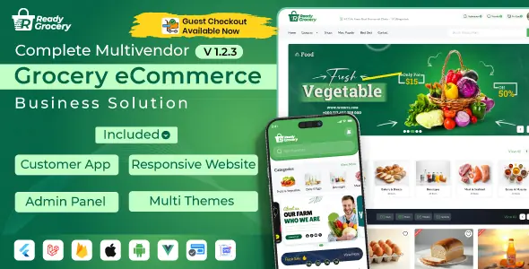 ReadyGrocery v1.2.3 - Multivendor Grocery & eCommerce Mobile App with Website & Laravel Admin Panel