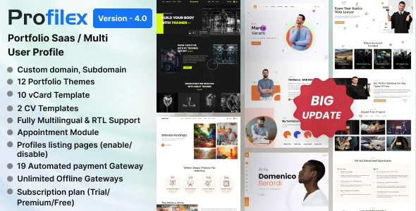 Profilex v4.0 - Multitenant Portfolio Website Builder with Appointment Module (SAAS) - nulled