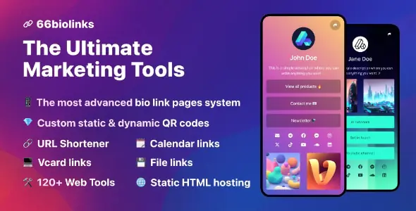 66biolinks - Bio Links, URL Shortener, QR Codes & Web Tools (SAAS)