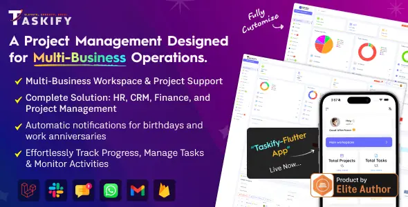 Taskify SaaS - Project Management System in Laravel