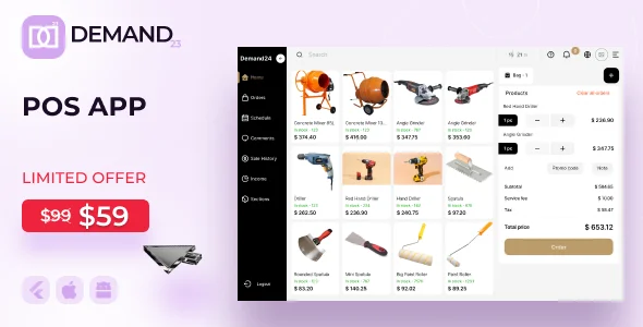 On-Demand24 POS + Order & Service Management (IOS, Android, Desktop)