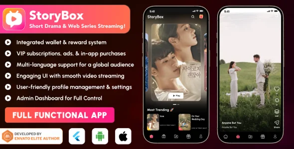 StoryBox – Short Drama & Web Series Video Streaming Flutter App | Android, iOS, Web | Admin Panel
